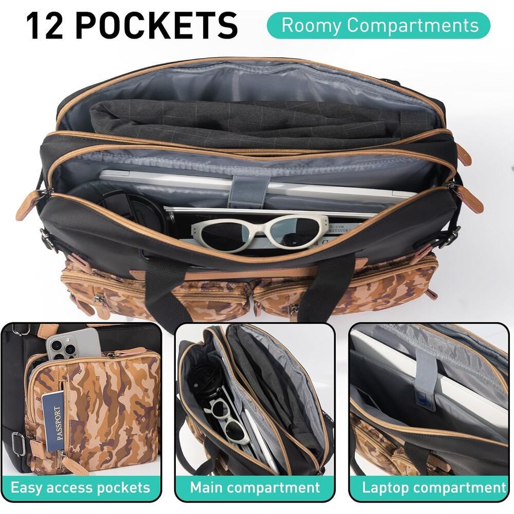 PS Le Periple 3 in 1 Computer Backpack 17.3 In Laptop Work Bag, Briefcase Desert - Picture 6 of 7